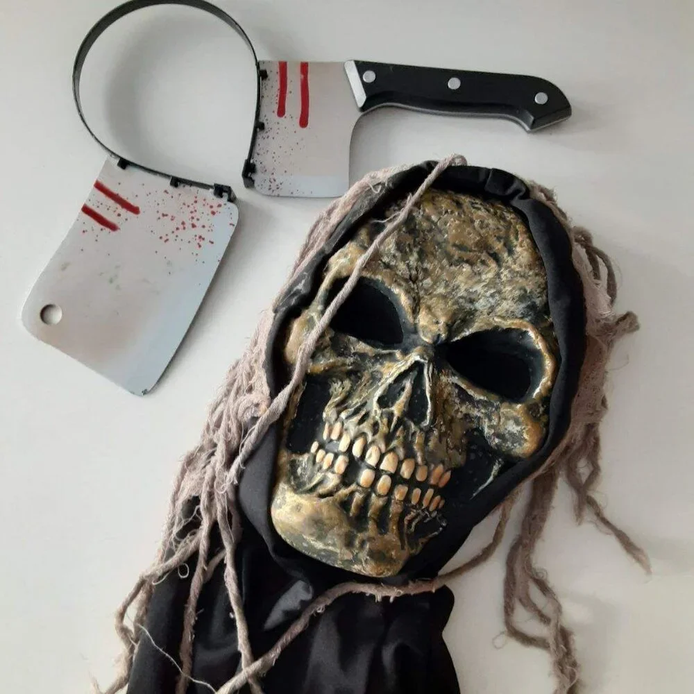 Scary Halloween Masks and butcher knife headband